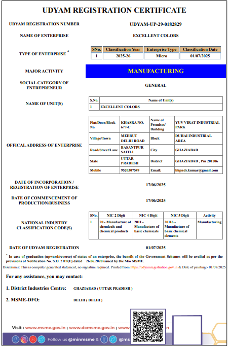 Udhyam Certificate